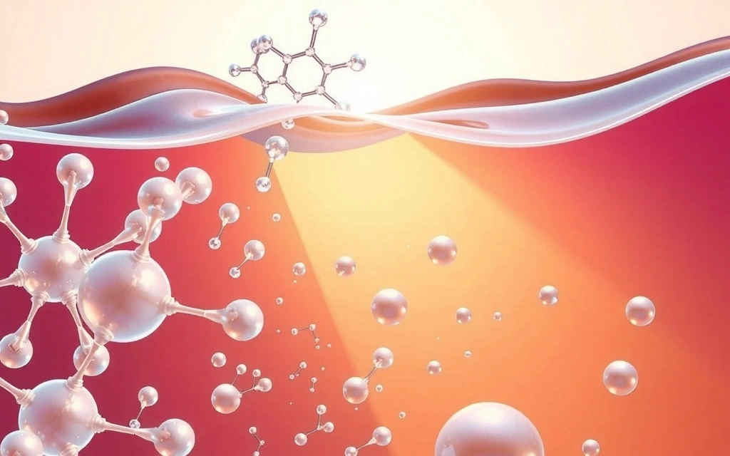 Acido Ialuronico a basso peso molecolare, molecole d'acqua che idratano in profondità la pelle.